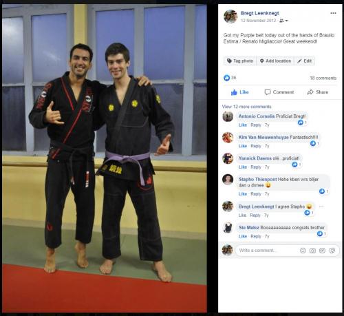 Purple belt · November 27, 2012 · Promoted by Braulio Estima