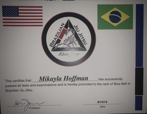 Blue belt · August 10, 2019 · Promoted by Michael MacGregor