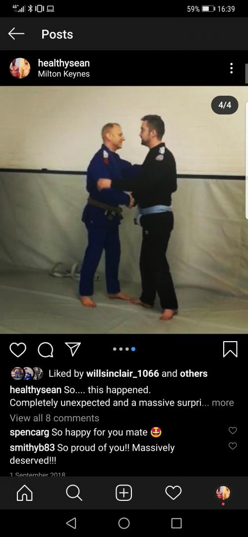 Blue belt · September 1, 2018 · Promoted by Peter Olsson