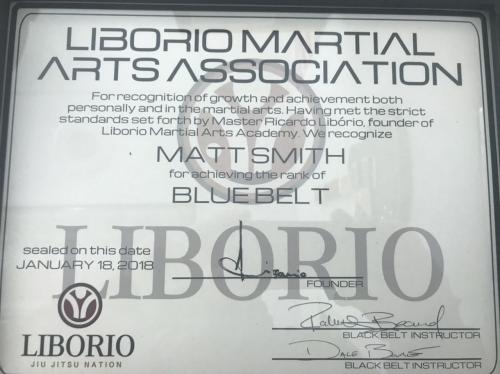 Blue belt · January 18, 2018 · Promoted by Robby Beard