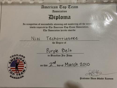 Purple belt · March 2, 2010 · Promoted by Adam Shahir Kayoom