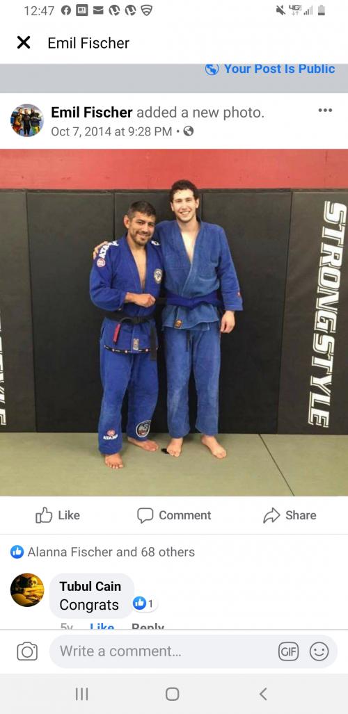 Blue belt · October 7, 2014 · Promoted by Pablo Angel Castro III