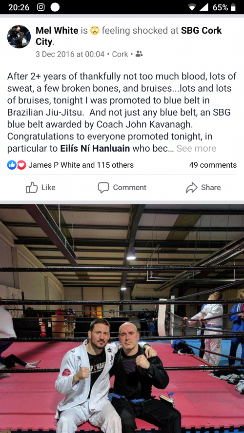 Blue belt · December 3, 2016 · Promoted by John Kavanagh