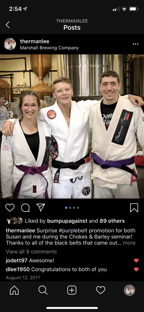 Purple belt · August 12, 2017 · Promoted by Thomas Williams