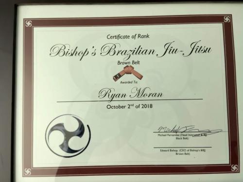Brown belt · October 3, 2018 · Promoted by Mike Fernandez