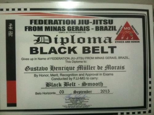 Black belt · September 3, 2015 · Promoted by Fabiano Rodrigues Souza - black belt 6th degree (IBJJF/CBJJ/UAEJJF), president of FJJ-MG (Minas Gerais State Jiu-Jitsu Federation)