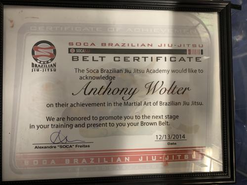 Brown belt · December 12, 2014 · Promoted by Alexandre “soca” Freitas