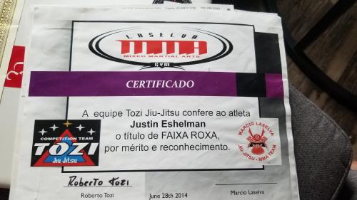 Purple belt · June 28, 2014 · Promoted by Marcio laselva