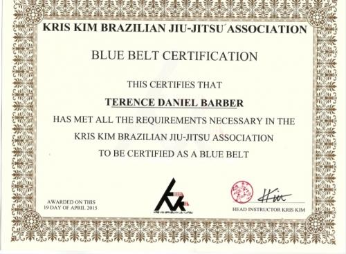 Blue belt · April 19, 2015 · Promoted by Kris Kim