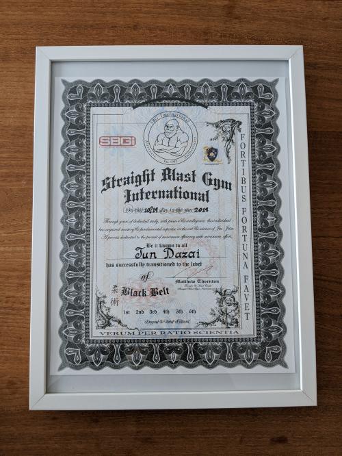 Black belt · October 22, 2019 · Promoted by Matt Thornton