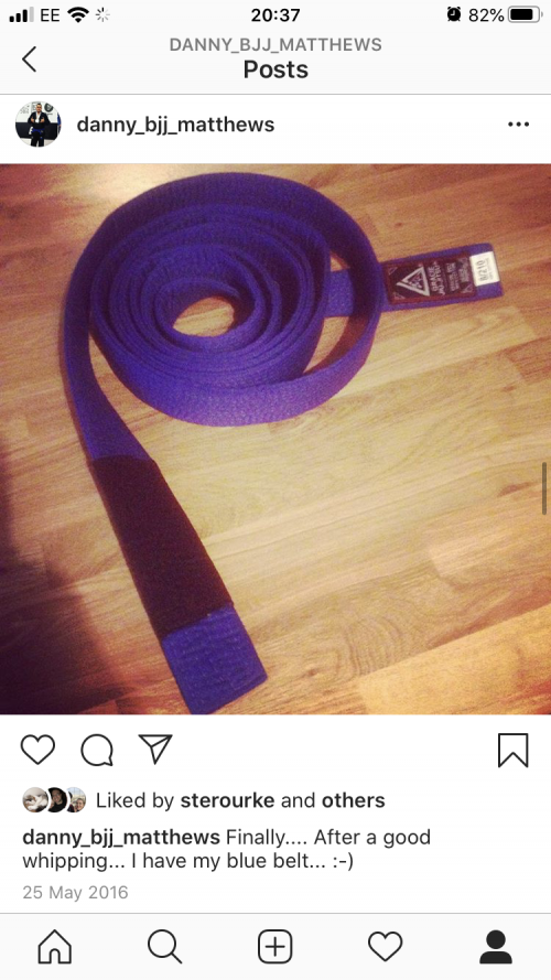 Blue belt · May 25, 2016 · Promoted by Alex Morton