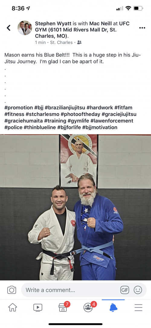 Blue belt · October 23, 2019 · Promoted by Stephen Wyatt