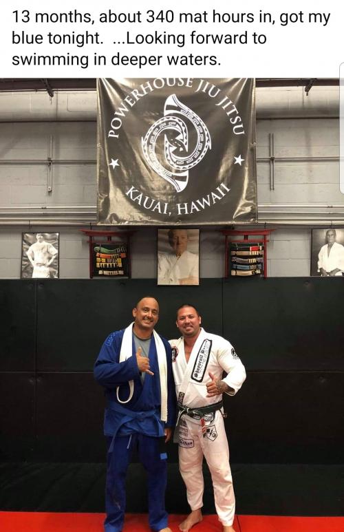 Blue belt · July 14, 2019 · Promoted by Kalani Lizama