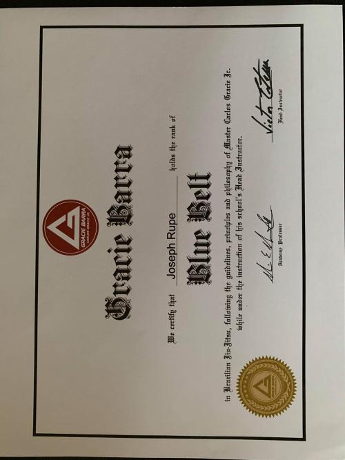 Blue belt · January 6, 2019 · Promoted by Marvin (moe) Morris