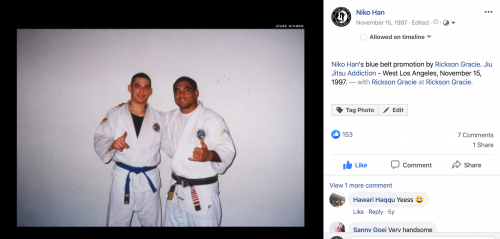 Blue belt · November 15, 1997 · Promoted by Rickson Gracie