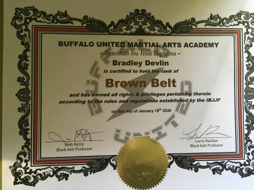 Brown belt · January 18, 2020 · Promoted by Joshua Ketry