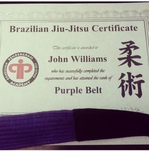 Purple belt · May 18, 2019 · Promoted by Mark Massey