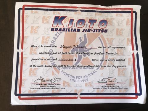 Purple belt · June 3, 2018 · Promoted by Greg Melita