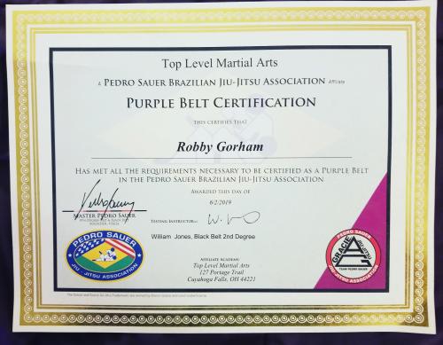 Purple belt · June 2, 2019 · Promoted by Bill Jones