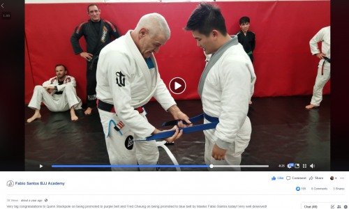 Blue belt · January 3, 2019 · Promoted by Fabio Santos