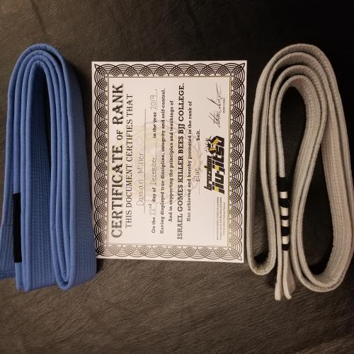 Blue belt · December 22, 2019 · Promoted by Adam Gomez