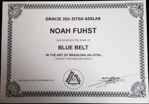 Blue belt · November 16, 2019 · Promoted by Robin Gracie