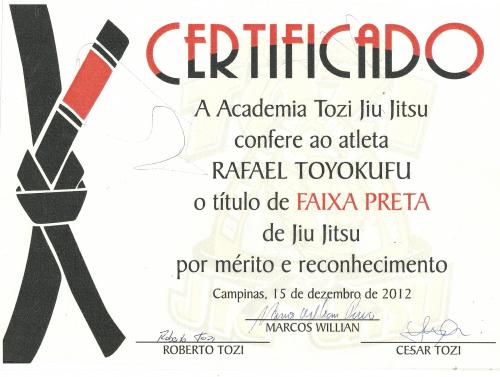 Black belt · December 15, 2012 · Promoted by Roberto Tozi