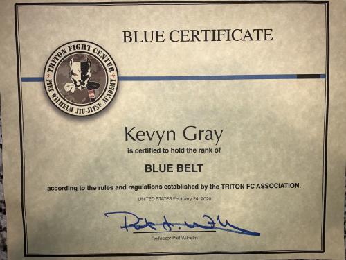 Blue belt · February 24, 2020 · Promoted by Piet Wilhelm