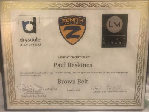 Brown belt · October 6, 2018 · Promoted by Robert Drysdale