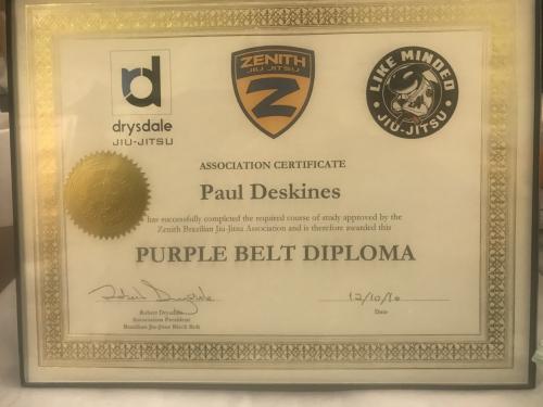 Purple belt · December 10, 2016 · Promoted by Robert Drysdale