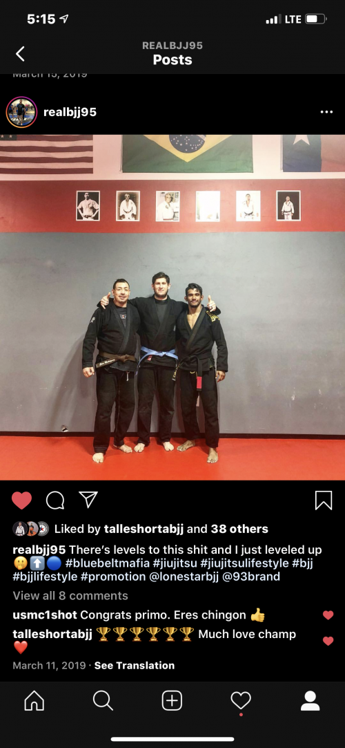 Blue belt · March 11, 2019 · Promoted by Talles Horta