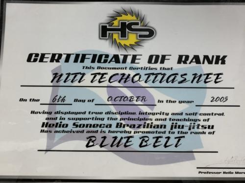 Blue belt · October 6, 2005 · Promoted by Helio Soneca
