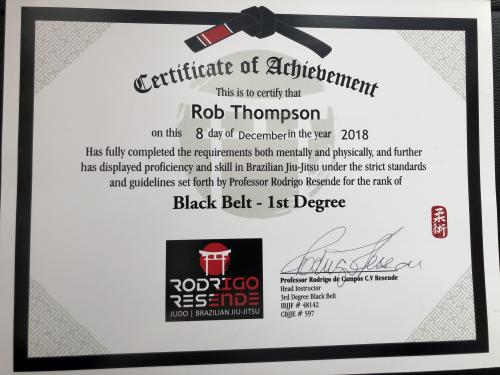 Black belt 1st degree · December 8, 2018 · Promoted by Rodrigo Resende