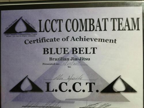 Blue belt · November 5, 2011 · Promoted by Luis Claudio