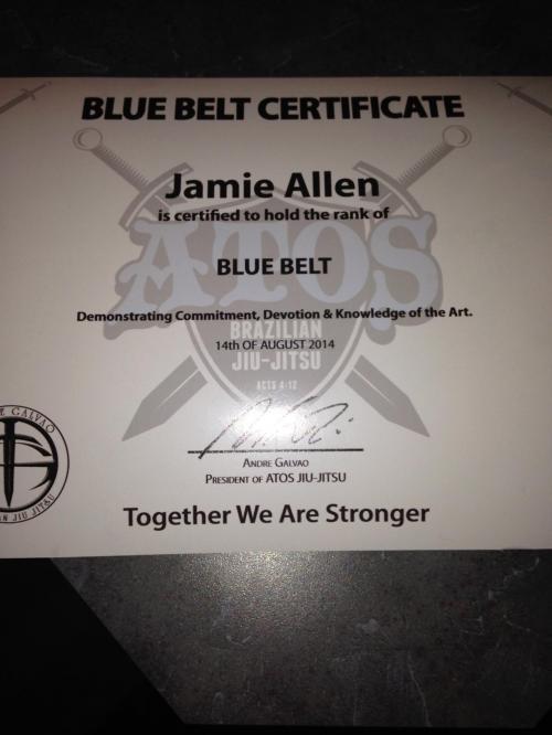Blue belt · August 14, 2014 · Promoted by Andre Galvao