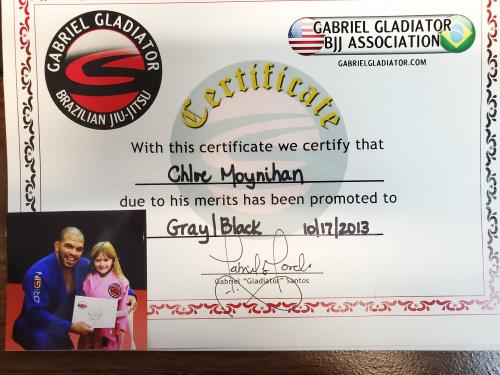 Gray belt · October 24, 2011 · Promoted by Gabriel Gladiator