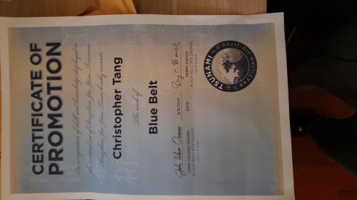Blue belt · June 9, 2019 · Promoted by John Ouano