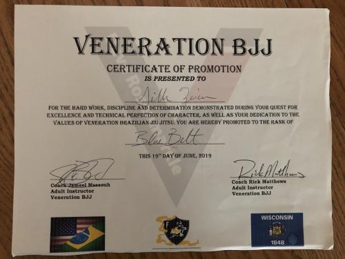 Blue belt · June 19, 2019 · Promoted by David Rosenmarkle