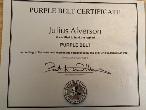 Purple belt · June 4, 2016 · Promoted by Piet Wilhelm