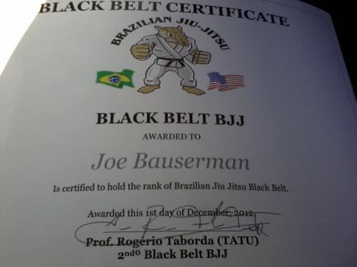 Black belt · December 1, 2012 · Promoted by Rogerio Taborda