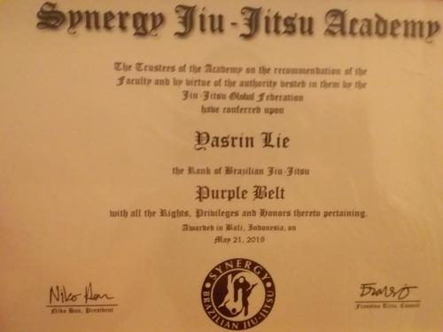 Purple belt · May 21, 2019 · Promoted by Niko Han