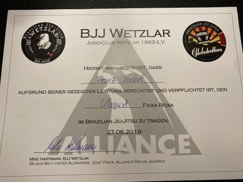 Purple belt · June 27, 2019 · Promoted by Mike Hartmann