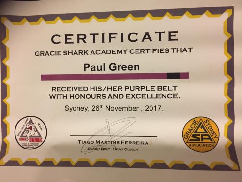 Purple belt · November 26, 2017 · Promoted by Tiago Ferreira