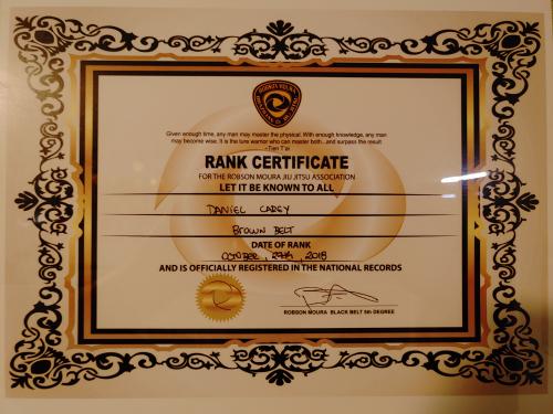 Brown belt · October 27, 2018 · Promoted by Robson “Robinho” Moura