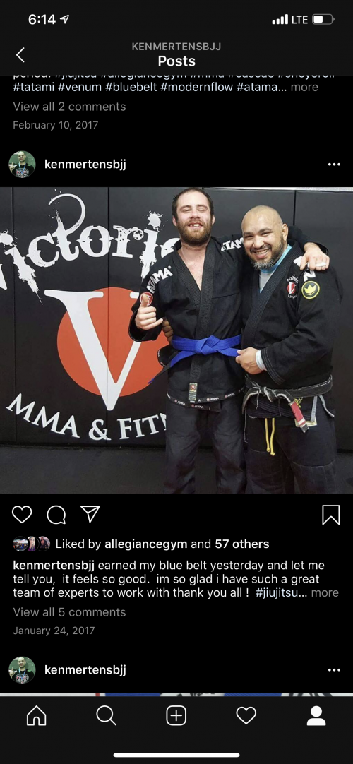 Blue belt · January 24, 2017 · Promoted by Victor Torres