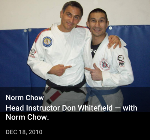 Blue belt · December 18, 2010 · Promoted by Don Whitefield