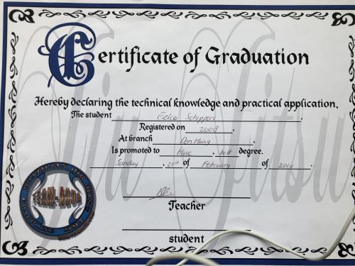 Blue belt · February 21, 2010 · Promoted by Remco van Baardewijk