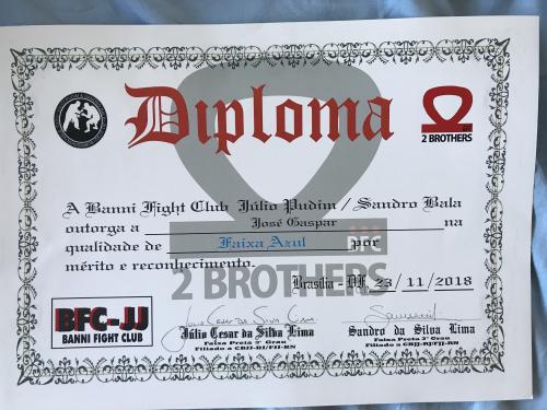 Blue belt · November 2, 2018 · Promoted by Vitor Sousa