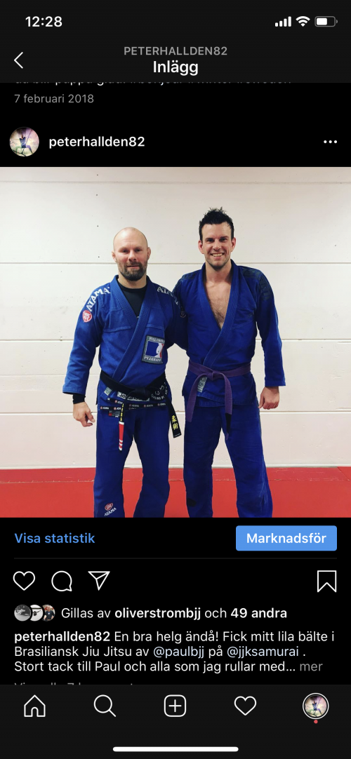 Purple belt · February 4, 2018 · Promoted by Paul Persson