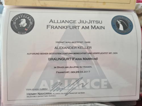 Brown belt · April 29, 2017 · Promoted by Henry Navorra